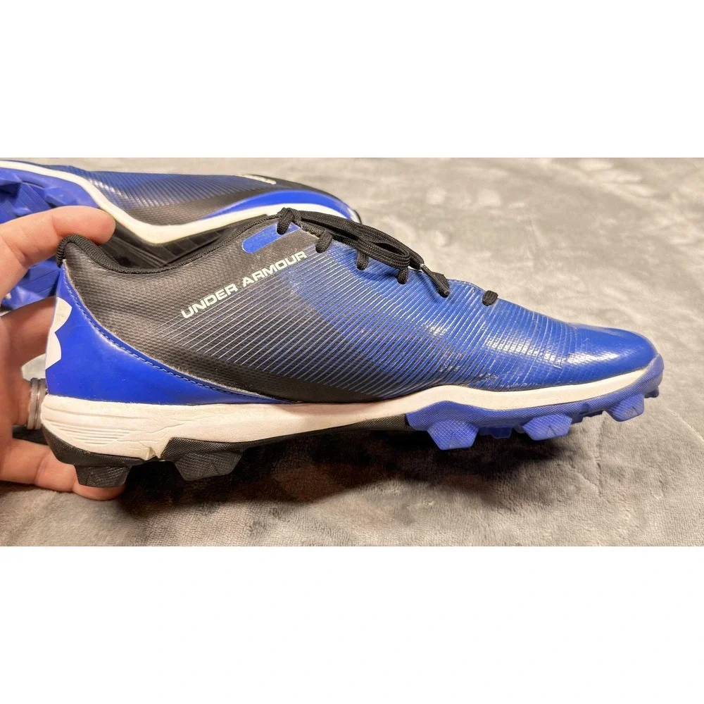 Under‎ Armour Molded Cleats Shoes Mens Size 9 Blue Black Baseball 1297317-001